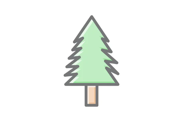 Κομψό Και Απλό Εικονίδιο Χριστουγεννιάτικο Δέντρο — Διανυσματικό Αρχείο