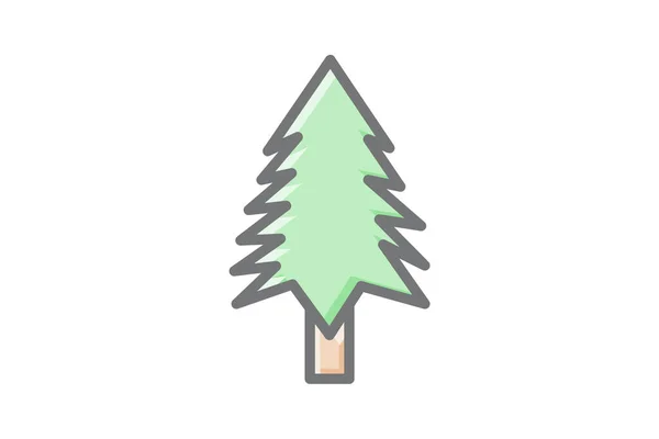 Kırsal Orman Noel Ağacı Simgesi — Stok Vektör