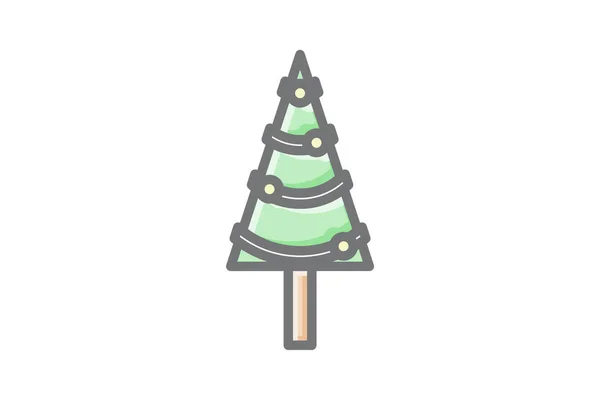 Luxusní Ikona Zlatý Vánoční Strom — Stockový vektor