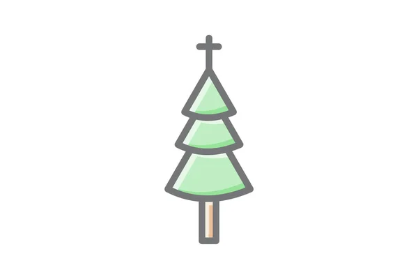 Coastal Christmas Carols Tree Icon — Stock Vector