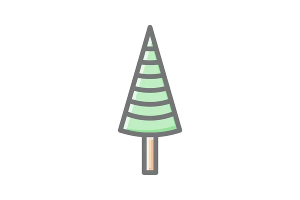 Ícone Árvore Natal Elegante Simples — Vetor de Stock