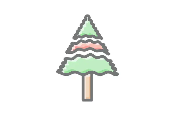 Futuristic Digital Christmas Tree Icon — Stock Vector