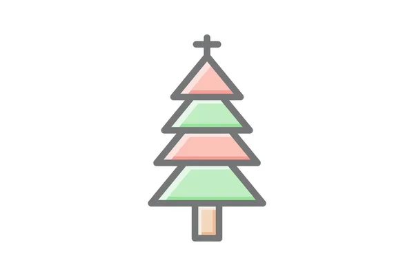 Musical Cross Christmas Tree Icon — Stock Vector