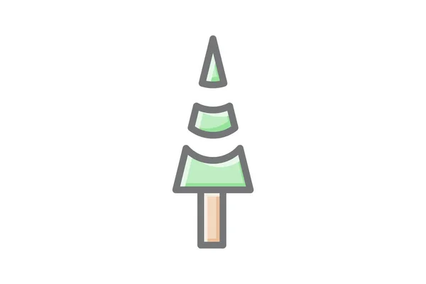 Ícone Árvore Natal Floresta Rústica — Vetor de Stock