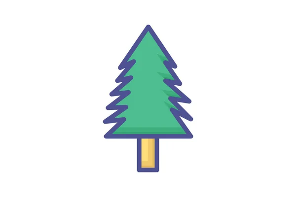 Κομψό Και Απλό Εικονίδιο Χριστουγεννιάτικο Δέντρο — Διανυσματικό Αρχείο