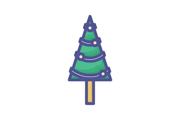 Luxurious Golden Christmas Tree Icon — Stock Vector