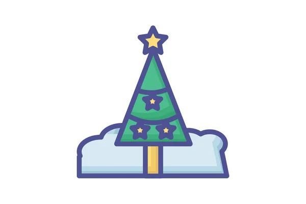 Beachy Christmas Tree Sea Symbol — Stockvektor