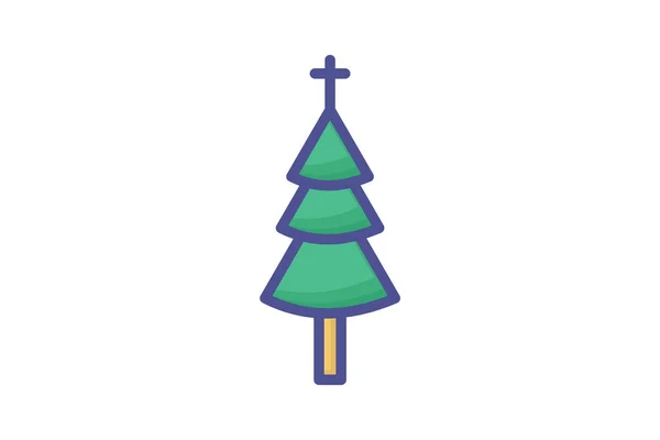 Pobřežní Vánoční Koledy Ikona Stromu — Stockový vektor