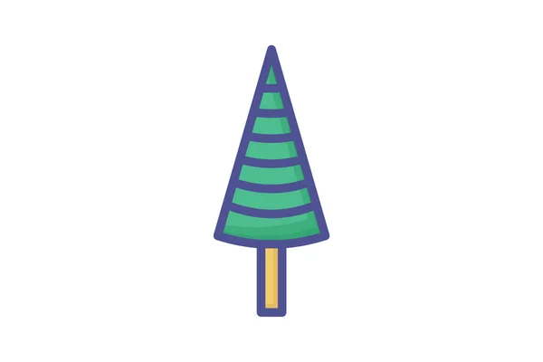 Schlichtes Und Einfaches Weihnachtsbaum Symbol — Stockvektor