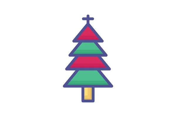 Musical Cross Christmas Tree Icon — Stock Vector