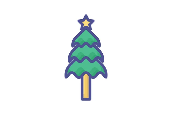 Une Icône Nuit Noël Starlit — Image vectorielle
