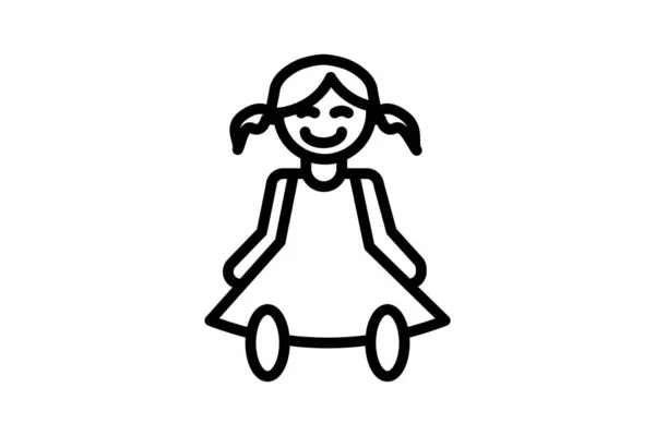 Девушка Платье Сидящая — стоковый вектор