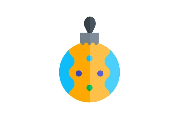 Verbetering Van Het Seizoen Glow Met Kerstballen Flat Icon — Stockvector