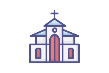 Taslak Simgesi Doldurulmuş Büyüleyici Noel Kilisesi Resimleri