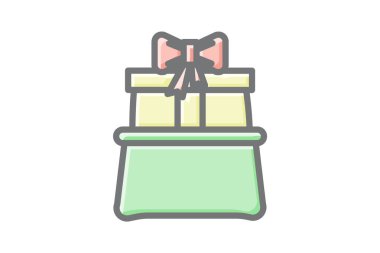 Zarif Hediye Kutusu Muhteşem Çizgi Simgesi