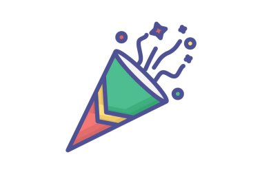 Şenlik Partisi Konfeti Taslak Simgesini Doldurdu