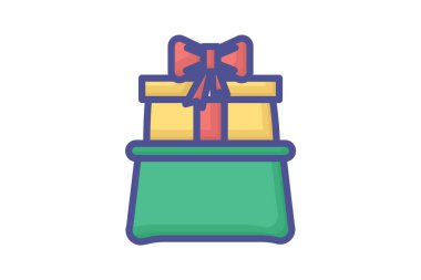 Zarif Hediye Kutusu Taslak Simgesi Dolduruldu