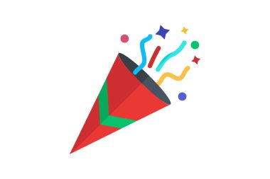 Festival Partisi Konfeti Düz Simgesi