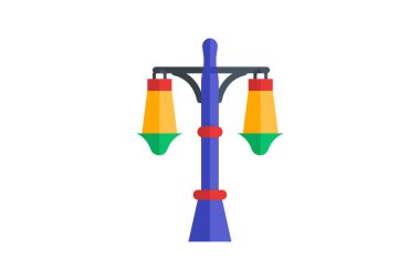 Şehir Sokak Işığı Düz Simgesi