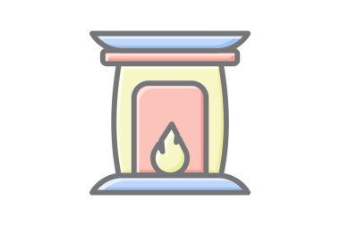 Samimi Noel Şöminesi Muhteşem Çizgi Simgesi