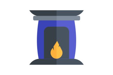 Samimi Noel Şöminesi Sığınak Düz Simgesi