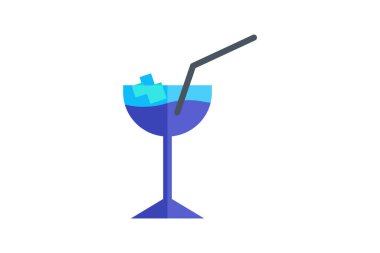 Bayramlık Noel Kokteyl Düz Simgesi