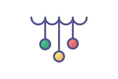 Noel Dekorasyonu Büyülü Süsler Taslak Simgesi Dolduruldu