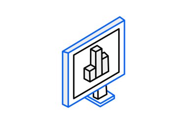 Kusurlu Uyarı İzometrik İkili Renk Simgesi