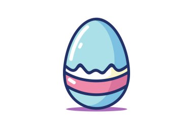 Renklerle boyanmış paskalya yumurtası izole edilmiş ikon vektör illüstrasyon tasarımı