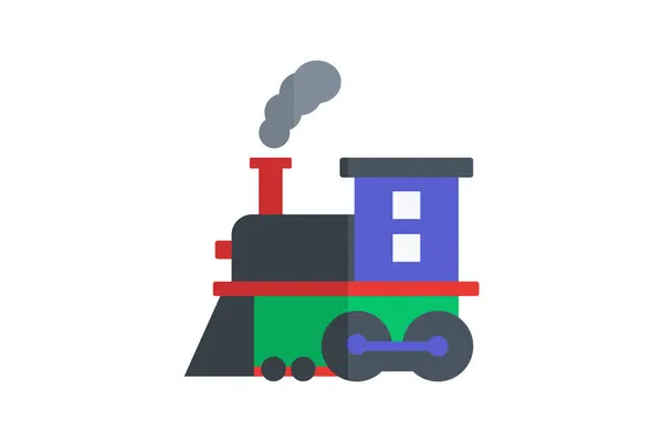 Embarking Journey Train Elegance Flat Icon — Stock Vector