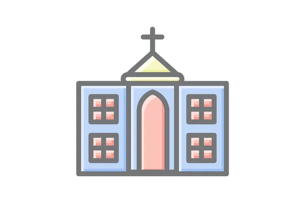 Iglesia Sagrada Icono Lineal Impresionante — Vector de stock