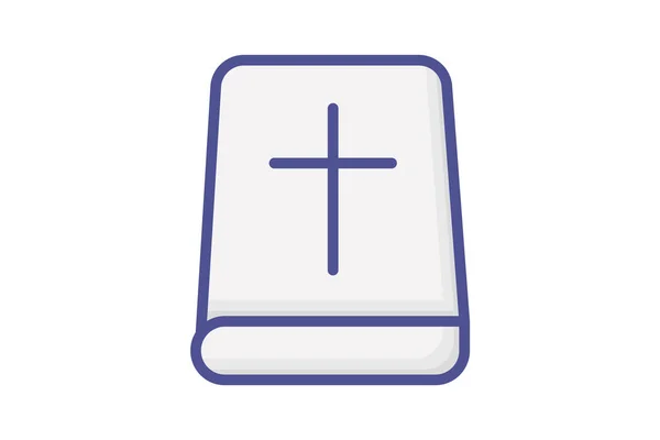 Biblia Intemporal Llenado Esbozo Icono — Vector de stock