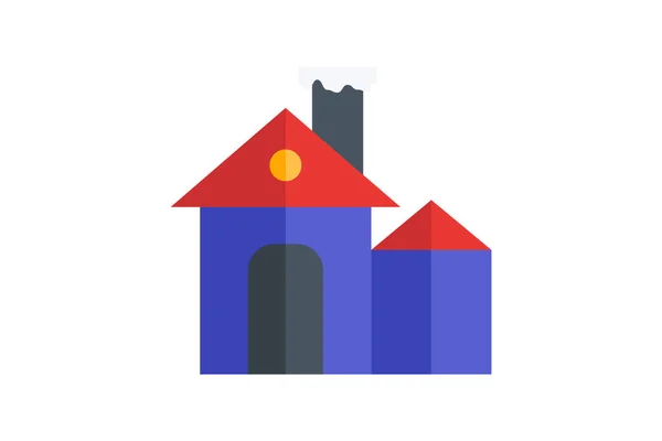 Hangulatos Édes Ház Flat Icon — Stock Vector