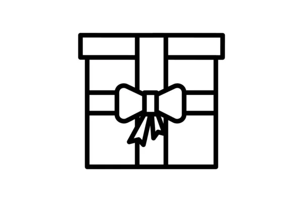 Різдвяна Подарункова Лінія Ікона — стоковий вектор