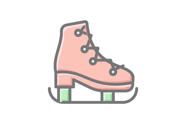 Gleaming Christmas Skating Shoes Awesome Lineal Icon — Stock Vector