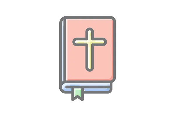 Sacred Bible Book Awesome Lineal Icon — Stock Vector