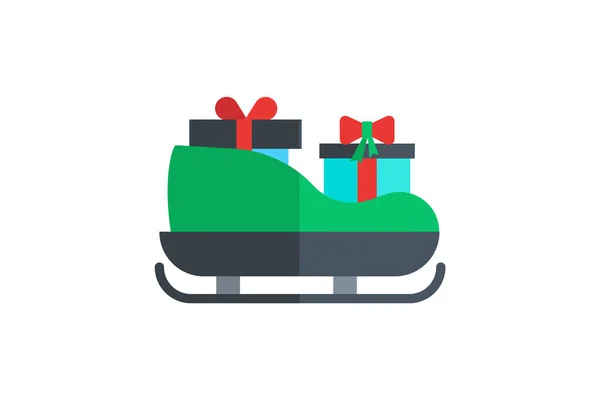 温馨的圣诞礼物扁平的Icon — 图库矢量图片