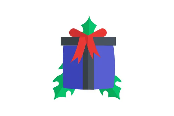 Celebratory Christmas Gift Flat Icon — Stockvector