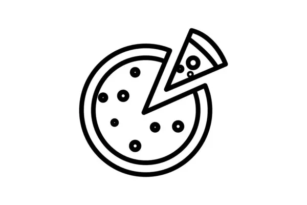 Slices Delight Pizza Line Ikone — Stockvektor