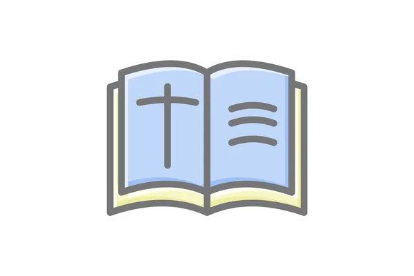 Bíblia Palavra Eterna Ícone Lineal Impressionante — Vetor de Stock