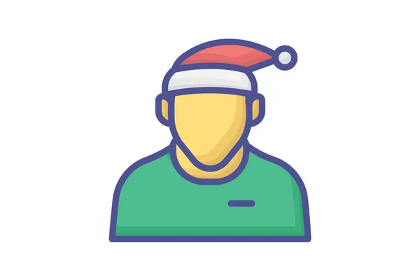Okouzlený Noel Vánoční Plný Obrys Ikona — Stockový vektor