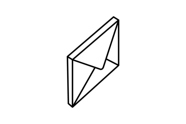 Brief Communiglyph Isometric Icon — Stockvector