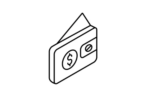 Πορτοφόλι Pocketharbor Ισομετρική Εικόνα — Διανυσματικό Αρχείο
