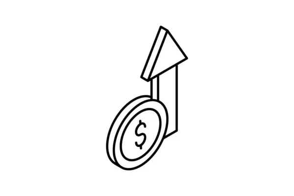 Dollar Amplifier Croissance Financière Icône Isométrique — Image vectorielle
