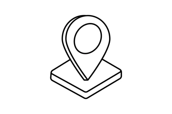 Pinpoint Navigation World Precision Isometrisches Symbol — Stockvektor