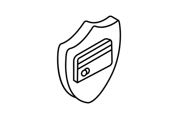 Debitshield Fortifying Financial Peace Isometric Icon — Stock Vector