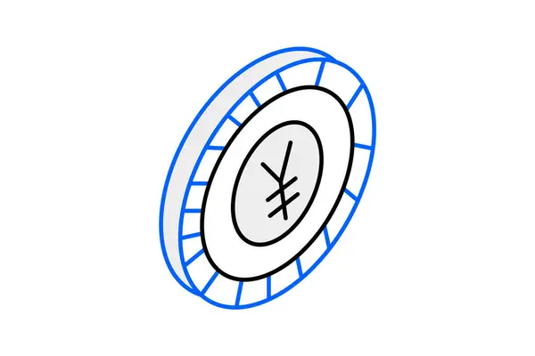 Numisgleam Сяючий Монетах Ізометрична Піктограма Кольору Duo — стоковий вектор