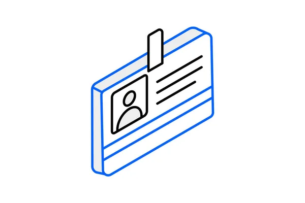 Icona Isometrica Duo Colore Emblema Dell Identità — Vettoriale Stock