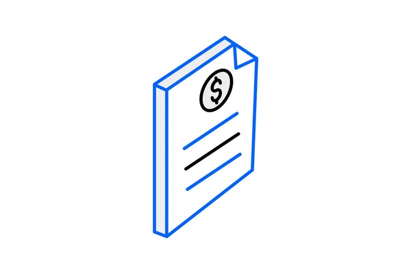 Lista Verificação Prioridades Financeiras Navegação Isométrica Duo Color Icon — Vetor de Stock