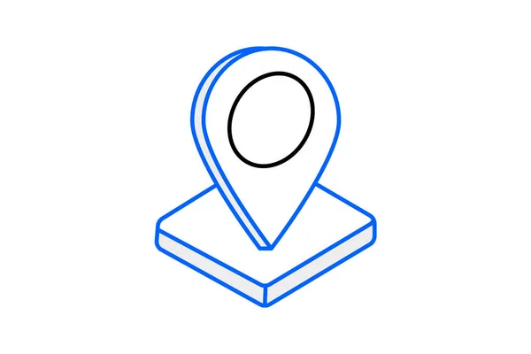 Pinpoint Navigation World Точна Ізометрична Піктограма Кольору Duo — стоковий вектор